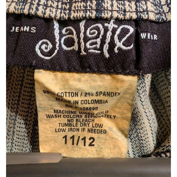 Vintage Retro Jalate Women's 11/12 Vertical Striped Jeans Stretch Casual Boho - Picture 8 of 10